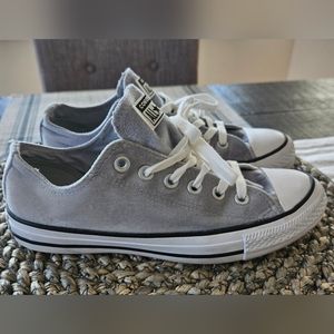 Gray Satin Converse All-Star Sneakers
